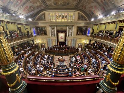 Hemiciclo del Congreso de los Diputados durante la primera jornada de la 26º edición del Debate sobre el Estado de la Nación.