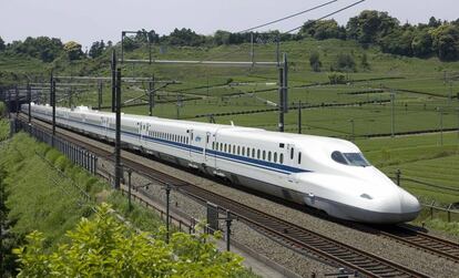 Tren de alta velocidad Shinkansen, en la red japonesa, que será adoptado por Texas Central para el corredor Houston-Dallas.