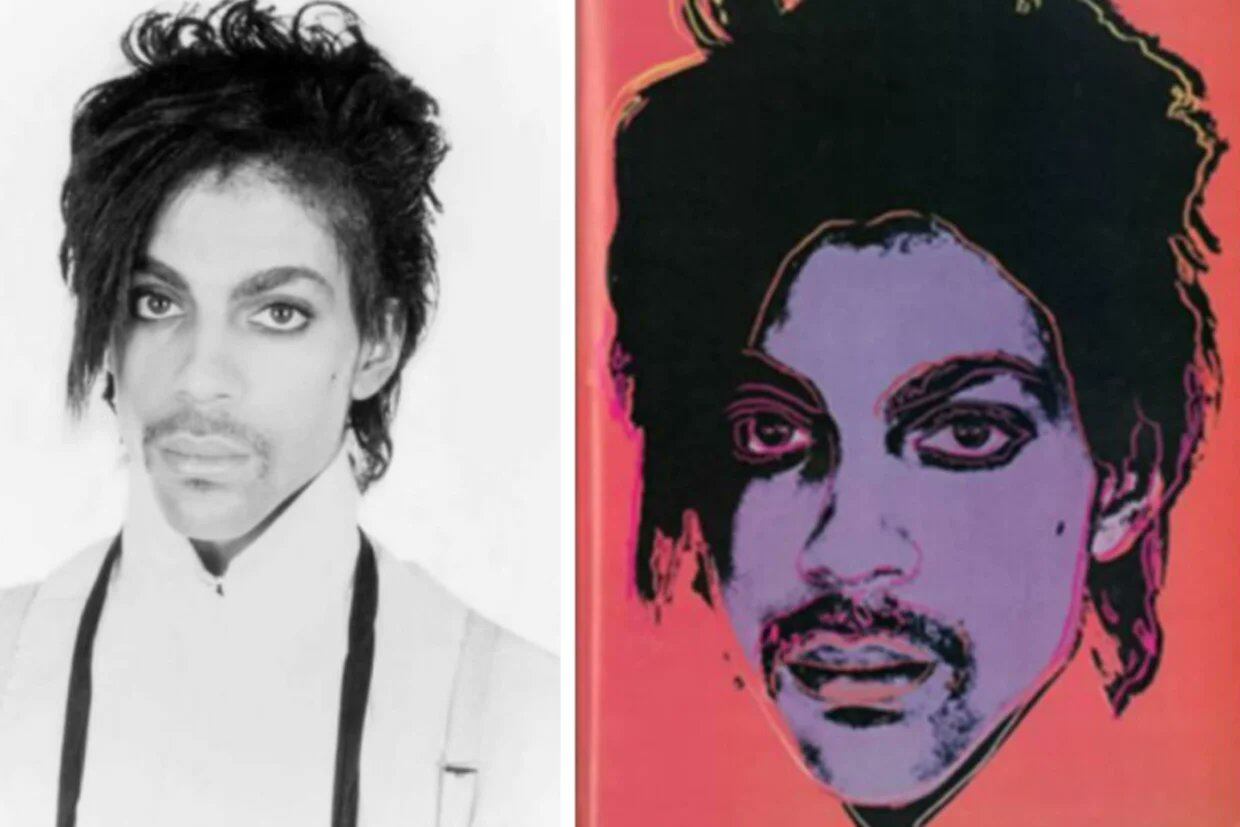 A la izquierda, la fotografía original de Lynn Goldsmith. A la derecha, la obra de Warhol por la que se le acusa de plagio.