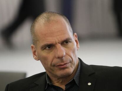 El ministre grec de Finances, Iannis Varufakis, a l'Ecofin, que se celebra a Riga (Letònia).