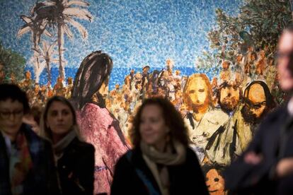 Perico Pastor pinta dos murales para la iglesia de Sant Just.