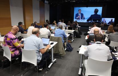 Sala de prensa habilitada por Atresmedia para el debate. 