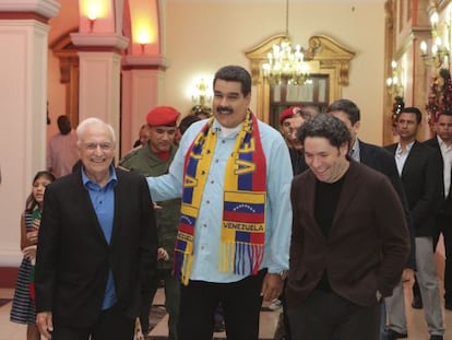 O presidente da Venezuela e o arquiteto Frank Gehry.