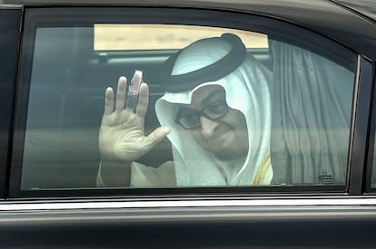 El jeque Mohammed Bin Sayed, en febrero de 2016 en Nueva Delhi durante una visita oficial.