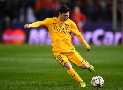 Messi, en el último partido del Barça ante el Atlético.