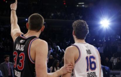 Los hermanos Gasol, tras el All Star de 2015.