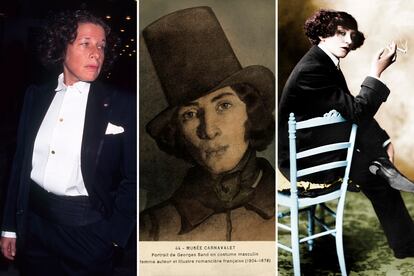 Afición por el traje masculino: Fran Lebowitz, Georges Sand y Colette.