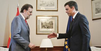 Mariano Rajoy y Pedro Sánchez este miércoles en Congreso.