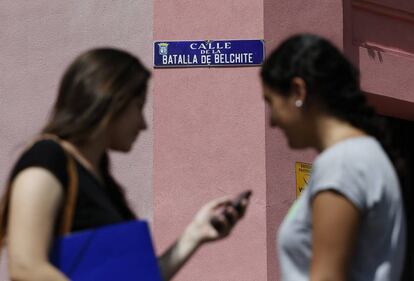 Calle de la Batalla de Belchite en el barrio de Delicias.