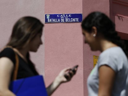 Calle de la Batalla de Belchite en el barrio de Delicias.