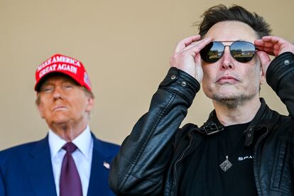 El presidente electo de EE UU, Donald Trump, y el empresario Elon Musk asisten al lanzamiento de un cohete de SpaceX, en noviembre pasado en Brownsville, Texas.