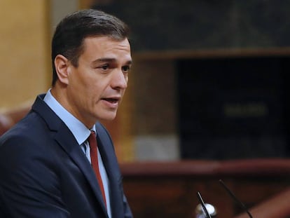 Prime Minister Pedro Sánchez addresses Congress.