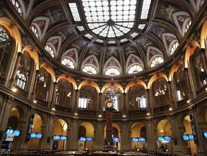 Patio de operaciones de la Bolsa de Madrid