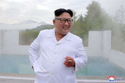 Kim Jong Un en Wonsan-Kalma, en Pionyang (Corea del Norte).