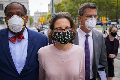 Clare Bronfman, a su llegada a la corte federal en Brooklyn, Nueva York, el miércoles.