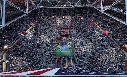 Vista general del Centro Nacional de Tenis USTA durante la ceremonia de apertura del US Open en Nueva York (EE.UU.). El abierto de tenis se celebra hasta el día 10 de septiembre.