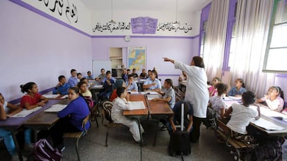 Alumnos en un centro escolar de Rabat.