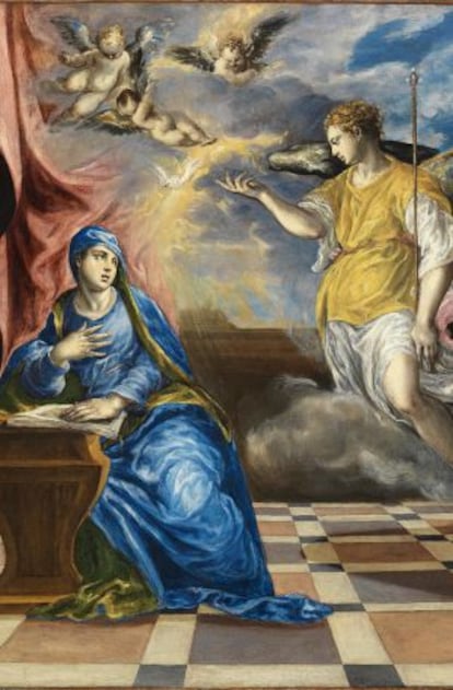 &#039;The Annunciation&#039; by El Greco, part of the Thyssen-Bornemisza&#039;s collection. 