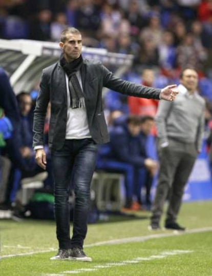 Gaizka Garitano, durante el partido contra la Real Sociedad.