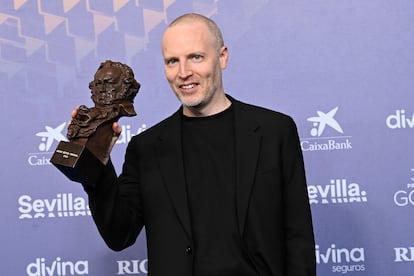 Olivier Arson con su premio Goya en 2023.