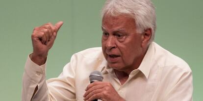 Felipe Gonz&aacute;lez, la pasada semana en Colombia.