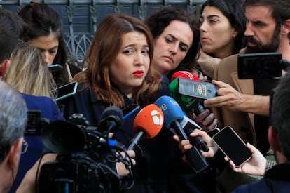 La secretaria de Estado de Igualdad, Ángela Rodríguez, hablaba ante la prensa el jueves en Madrid.