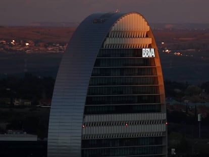 Edificio del BBVA, en Madrid .