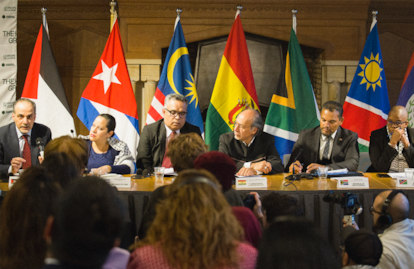 The Hague Group delivers its opening statement in The Hague, Netherlands