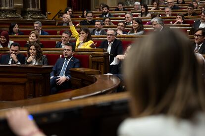 Un momento del debate del proyecto de ley de presupuestos de la Generalitat para este año.