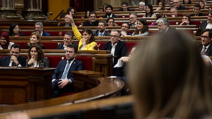 Un momento del debate del proyecto de ley de presupuestos de la Generalitat para este año.