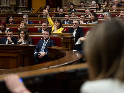 Un momento del debate del proyecto de ley de presupuestos de la Generalitat para este año.