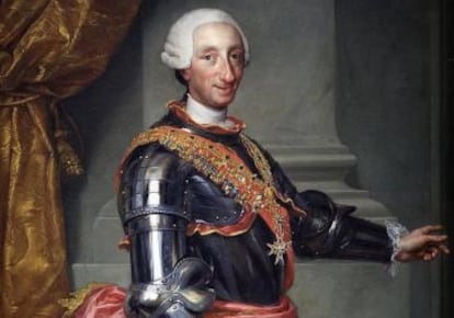 Retrato de Carlos III realizado por el pintor alem&aacute;n Anton Rafael Mengs, que se convirti&oacute; en su imagen oficial en la &eacute;poca.