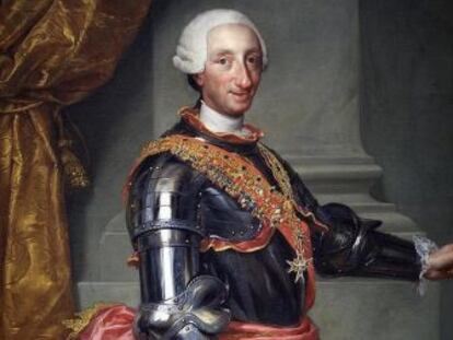 Retrato de Carlos III realizado por el pintor alem&aacute;n Anton Rafael Mengs, que se convirti&oacute; en su imagen oficial en la &eacute;poca.