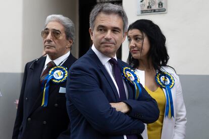 El candidato del partido conservador GSD, Keith Azopardi, este jueves durante la jornada de elecciones, en Gibraltar. 
