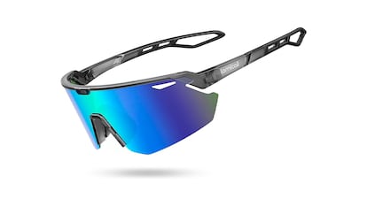 Men's sunglasses on white background.