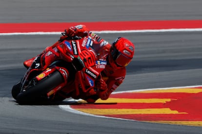Marc Márquez durante la carrera del Gran Premio de Aragón.