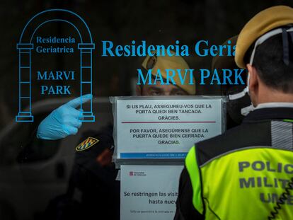 Tareas de desinfección en el geriátrico Marvin Park de Barcelona.