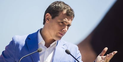 El líder de Ciudadanos, Albert Rivera, en Vigo.