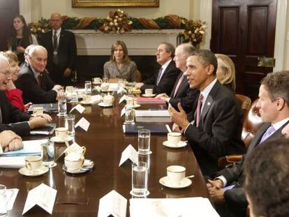 El presidente de EE UU se reúne con líderes europeos en la Casa Blanca.