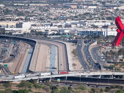 Vista aérea del Puente de las Américas, entre Chihuahua (México) y Texas (EE UU), en una imagen de archivo.