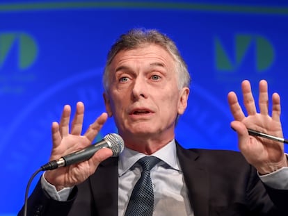 El expresidente argentino Mauricio Macri durante un foro en Miami el pasado 25 de octubre.