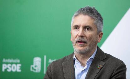 Fernando Grande-Marlaska, este lunes en Cádiz.