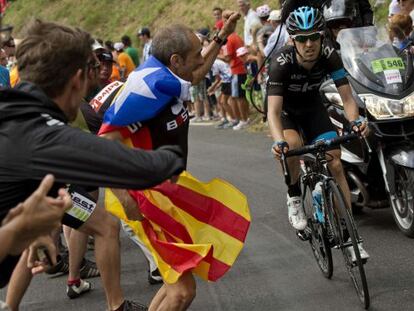 Mikel Nieve, en el ascenso de Hautacam.