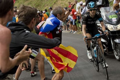 Mikel Nieve, en el ascenso de Hautacam.