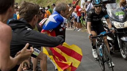 Mikel Nieve, en el ascenso de Hautacam.