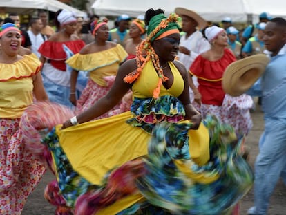 Bailes en el XXI Festival de M&uacute;sica del Pac&iacute;fico Petronio &Aacute;lvarez en Cali, el pasado 17 de agosto.  