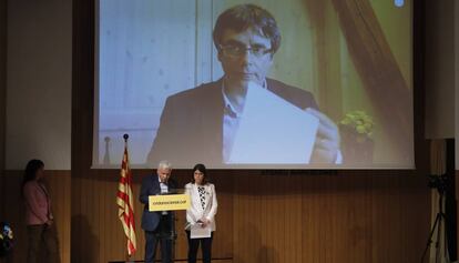 Puigdemont durante la presentación del nuevo partido.