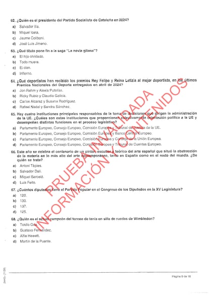 Prueba de las oposiciones de RTVE al puesto de informador canceladas.