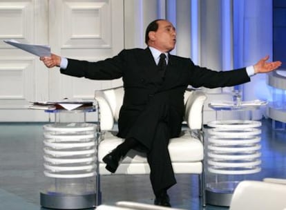 Silvio Berlusconi, entrevistado durante la campaña electoral del año pasado en el programa <i>Porta a porta</i> de la RAI.