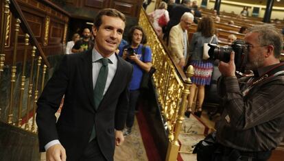 Pablo Casado, líder del PP, en el Congreso.